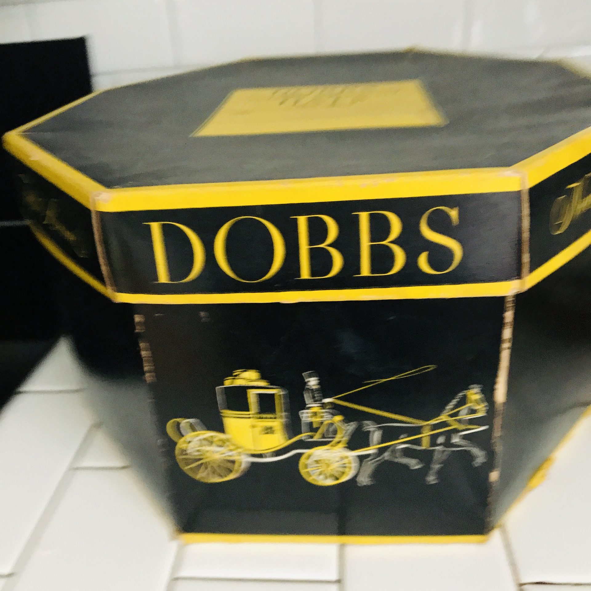 Vintage DOBBS Hat Box 5th Ave NYC Early 1900s Cardboard Octagon