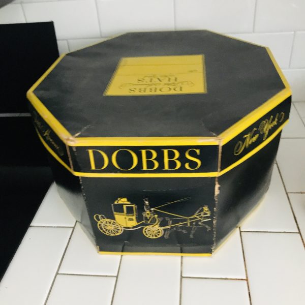 Genuine Vintage hat box Dobbs Fifth Avenue collectible display storage farmhouse cottage stackable storage movie theater prop mens hats