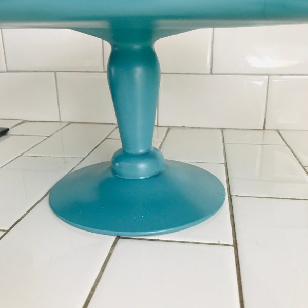 Vintage Cake & Torte or Cupcake Stand Vintage Teal Plates with Domes Blown Glass Pedestal display collectible contemporary kitchen color