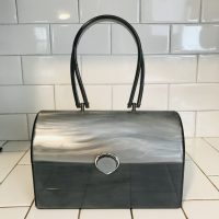Retro Lucite Box Purse Pearl Style Gray Silver Clear Lucite Handle –  Designer Unique Finds