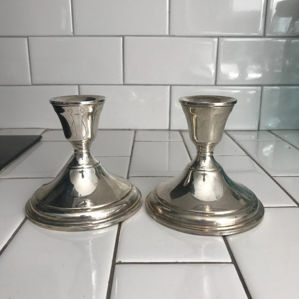 Vintage Sterling Silver Candlestick holders collectible elegant dining wedding  bridal shower display Scroth maker