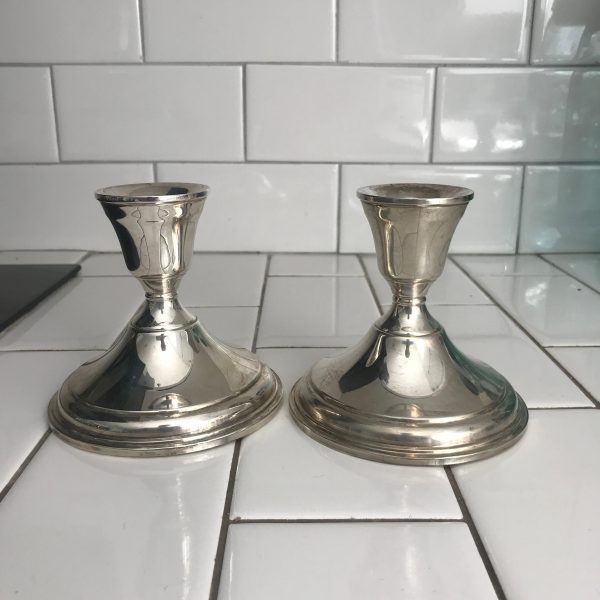 Vintage Sterling Silver Candlestick holders collectible elegant dining wedding  bridal shower display Scroth maker