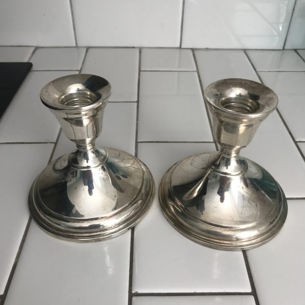 Vintage Sterling Silver Candlestick holders collectible elegant dining wedding  bridal shower display Scroth maker