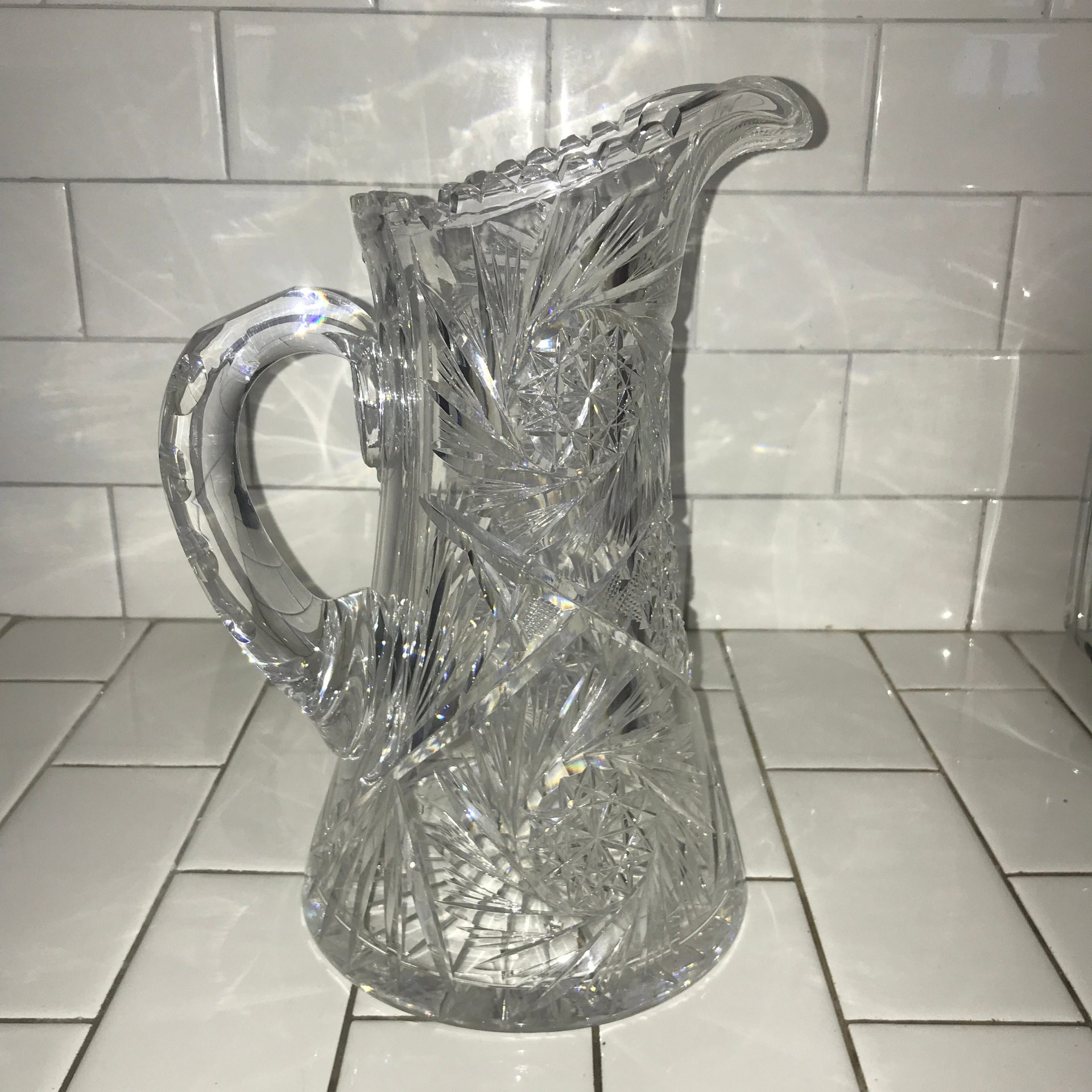 American Brilliant Cut Glass Pitcher, circa 1900 For Sale at 1stDibs   american brilliant cut glass for sale, antique glass pitchers value, cut glass  pitchers