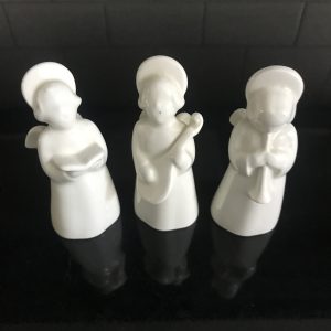 Mid Century Modern Angel Figuirnes Blanc de Chine Denmark Atomic Retro Mod White Christmas Decor collectible 4" tall