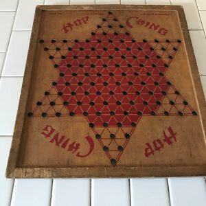 Vintage Hop Ching aggravation board wall display game room wooden collectible game USA J. Pressman & Co. NY