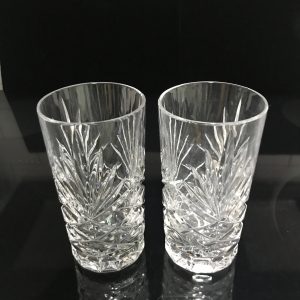 Vintage Pair Noritake Hampton Hall Highball full crystal bar ware collectible elegant